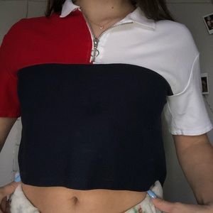 H&M tri colored colored crop top